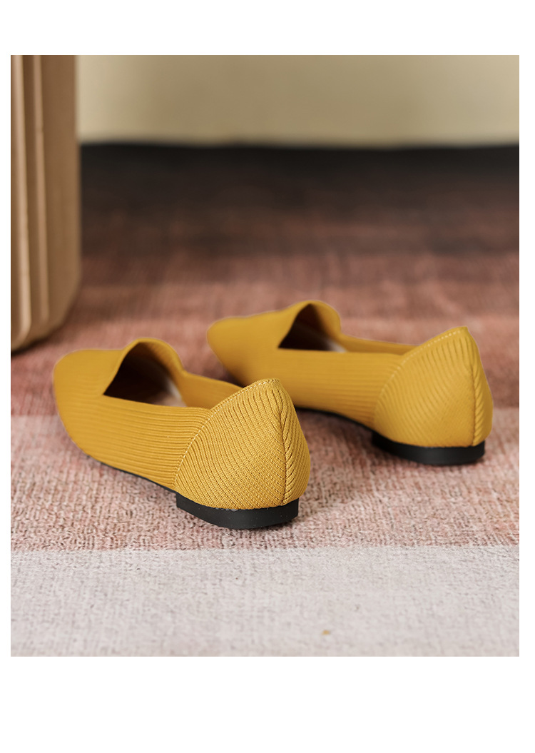 Title 9, Square Toe Flat Bottom Knitted Shoes Flying Wov...