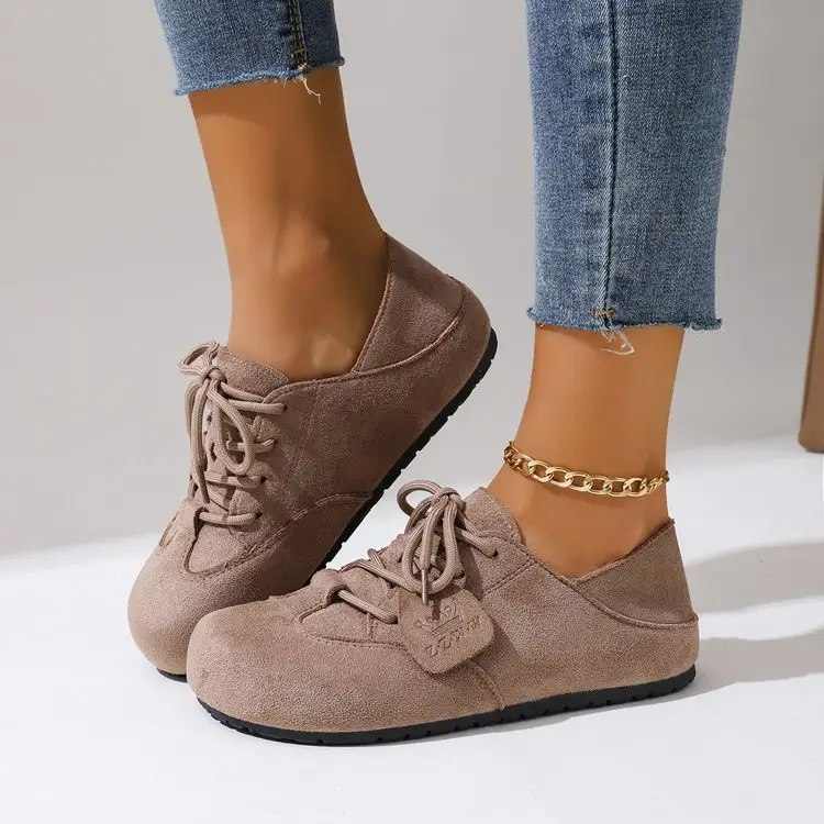 Women's Korean Suede Retro Round Toe Ugly