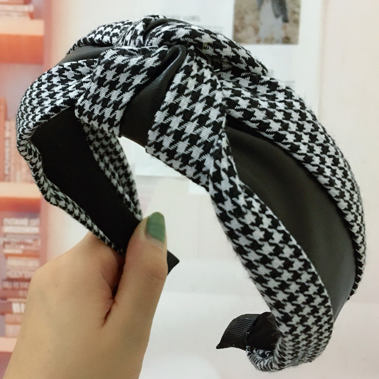 Title 7, Houndstooth Wide-brim Retro Headband Adult Hair...