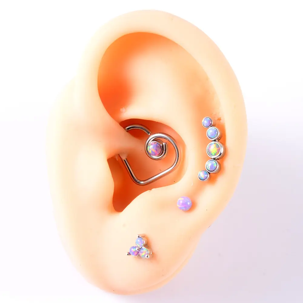 Opal Stud Set Of 4 Purple O Bao Nose Ring Ear Bone Stud