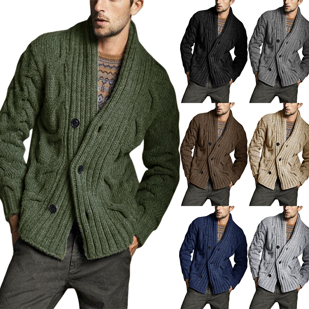 New Sweater Cardigan Solid Color Long Sleeve Knit Jacket