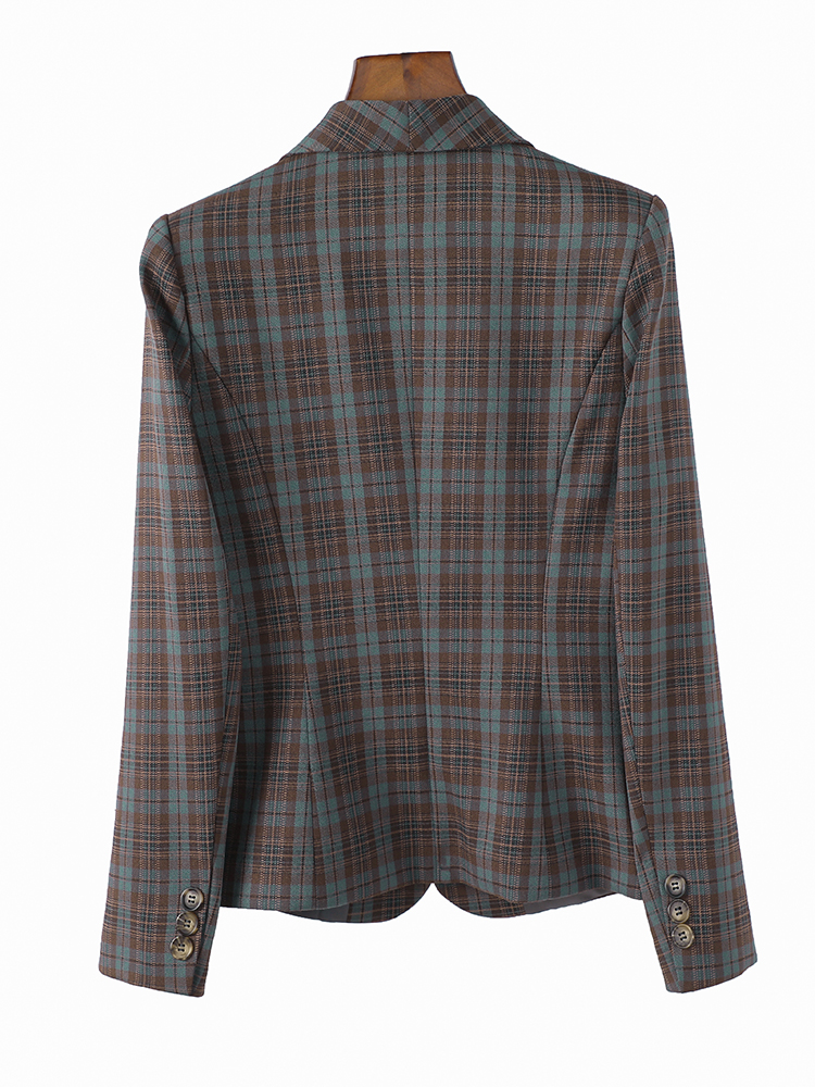 Plaid Suit Slim Fit Coat Female