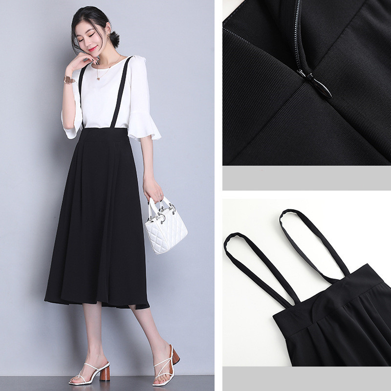 Detachable Strap Skirt High Waist Half-Length Skirt Women