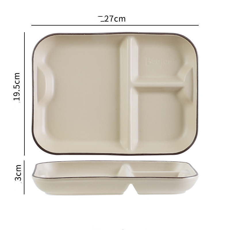 Beige compartment plate