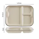 Beige Compartment Plate