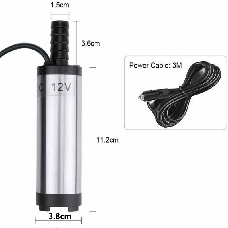 38mm D Iesel Fuel Pump DC 12V Transfer Water Oil Fluid Refuelling Tool — image 3