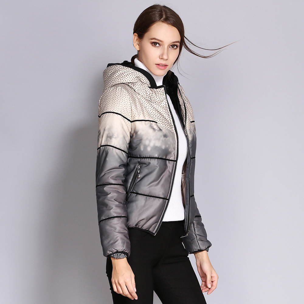 Women's Winter Coat Light Polka Dot Down Jacket