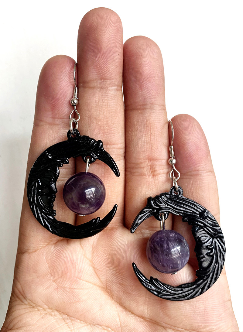 Boucles Croissant Améthyste — vue 3