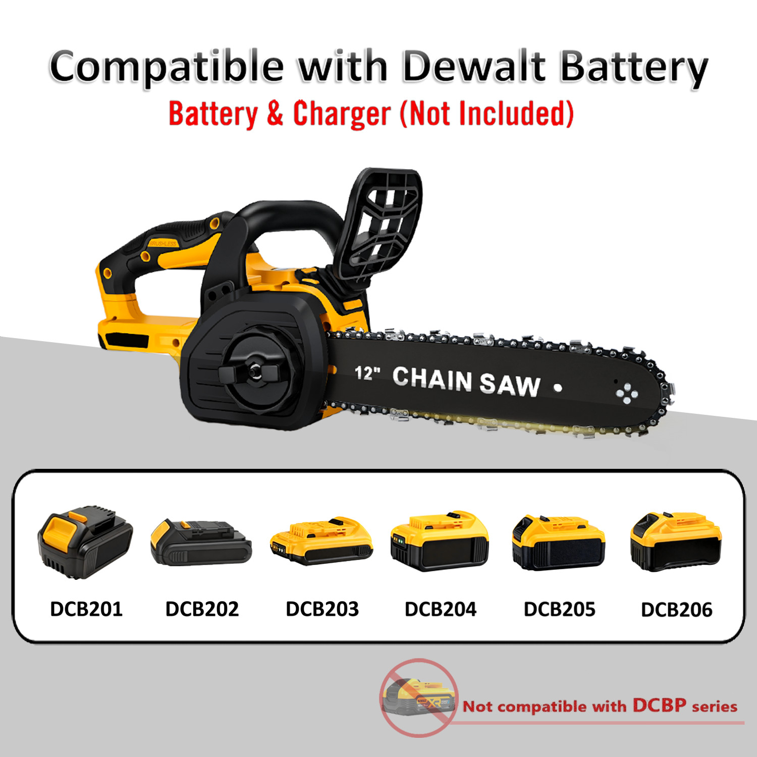 30cm 12 Cordless Chainsaw Brushless For 18V20V Battery