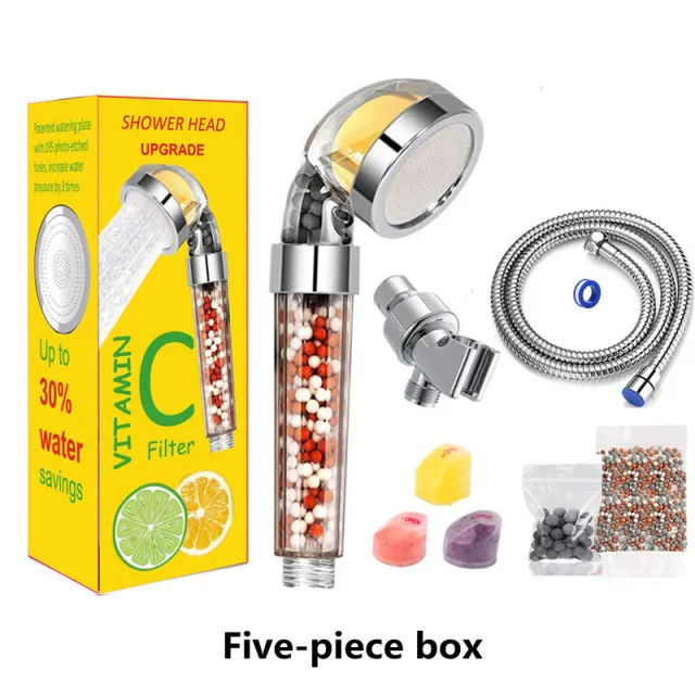 Bathroom Aroma Shower Head Vitamin C Lemon Scent Anion Shower Head High Pressure Saving Water Fragrance Filtration Bath Shower Five Piece Box - Shop at LoveMi