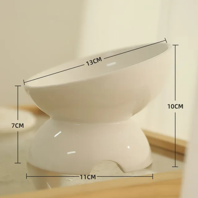 Cat Bowl Ceramic Cat Food Bowl Cat Food Basin Plate Feeding Water Oblique Rice Bowl Feeding Bowl Protecting Cervical Spine Pet Cat Supplies White - Shop at LoveMi
