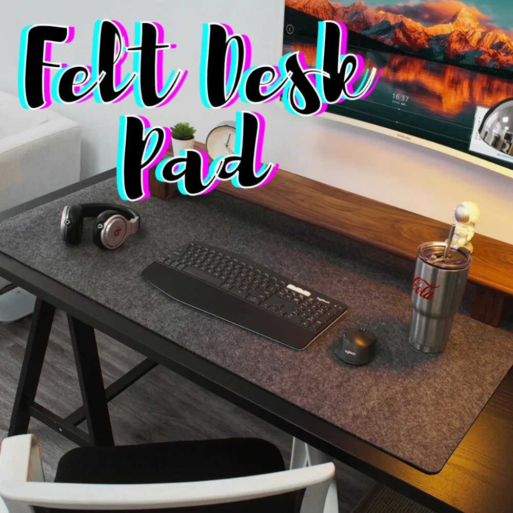 Minimalistic Non-Slip Protector Felt Desk Pad Extended Mouse Keyboard