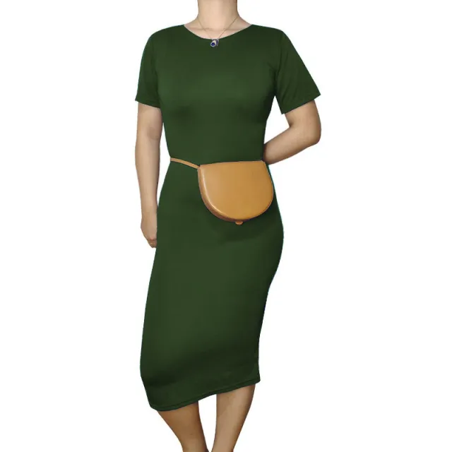 Autumn Winter Dress Multicolor Multi Size OL Army Green - Shop at LoveMi