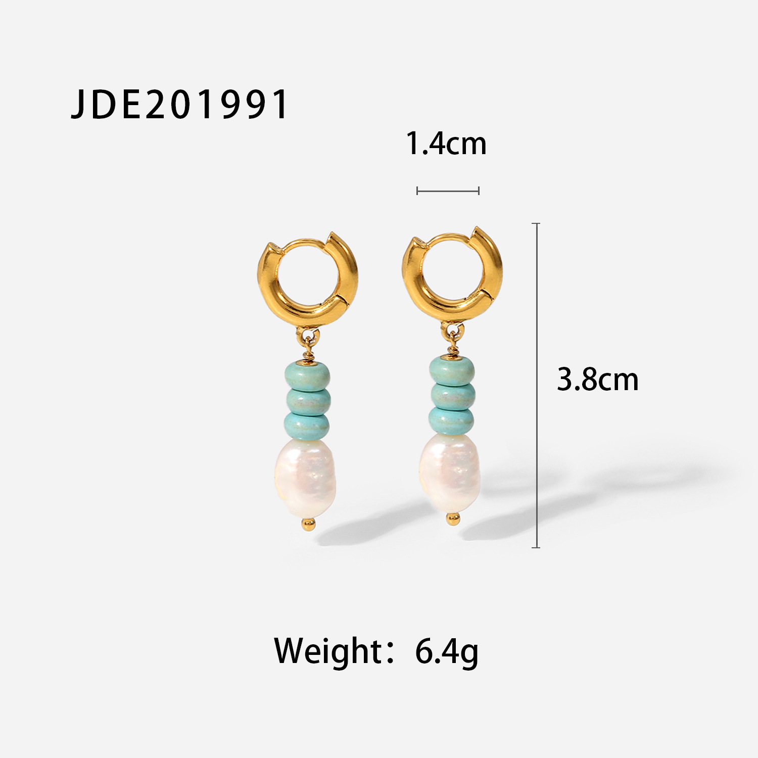 Women's 18K Gold Stainless Steel Fashion Pearl Earrings