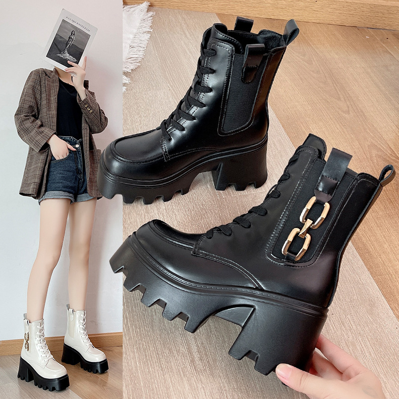 Thick-soled Women's Motorcycle Boots