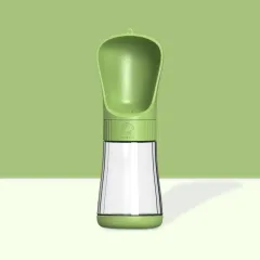 The Dog Travels With A Water Cup To Drink From An Outdoor Water Fountain - Green - View 1