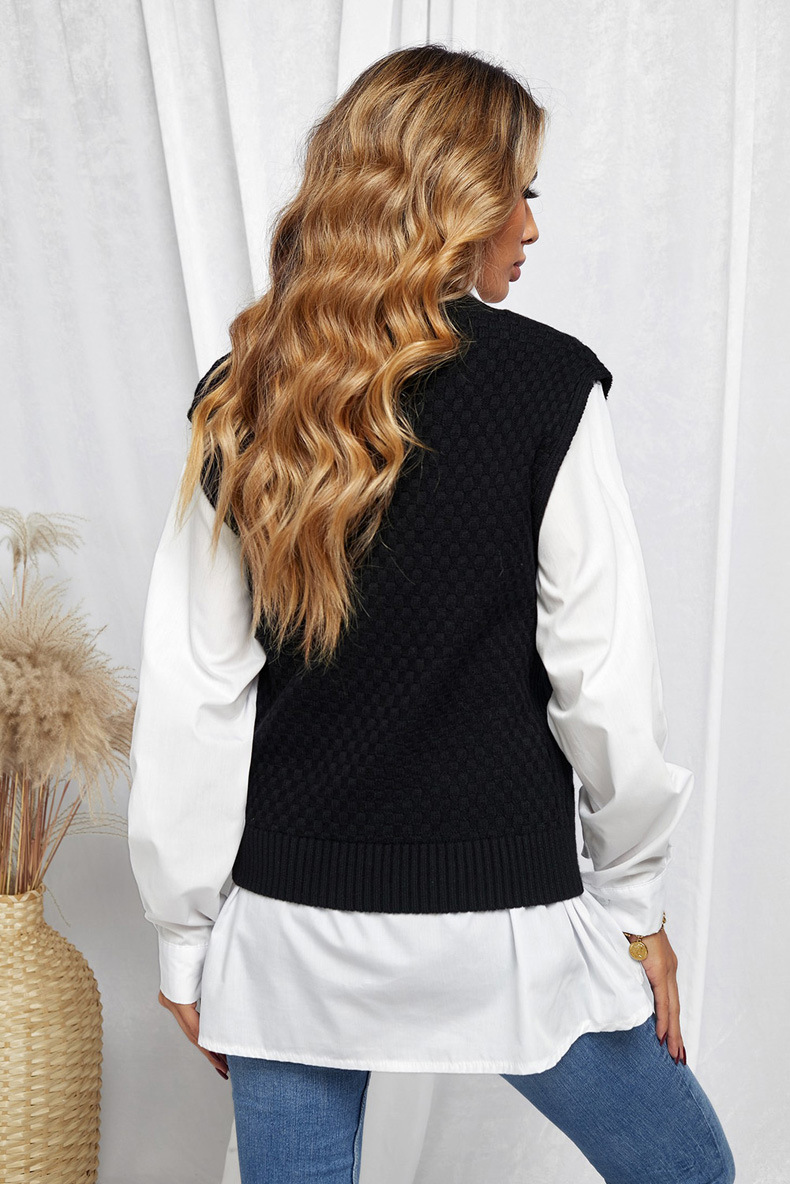Casual Slim V-neck Pullover Sleeveless Sweater