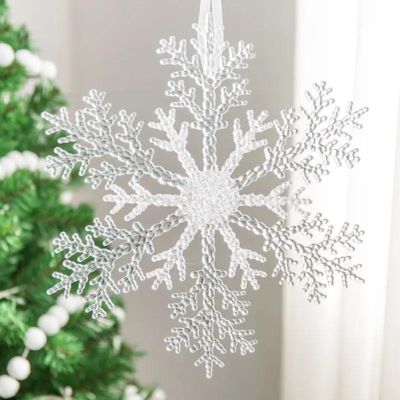 Christmas Decoration Acrylic Transparent Snowflake Tree Pendant