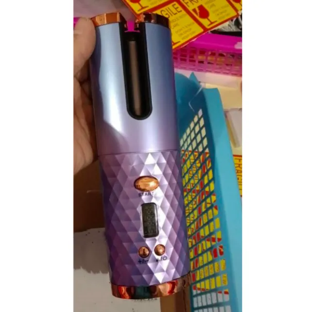 Curling Iron USB Wireless Multifunctional Charging Curler Purple Digital Screen - Shop at LoveMi
