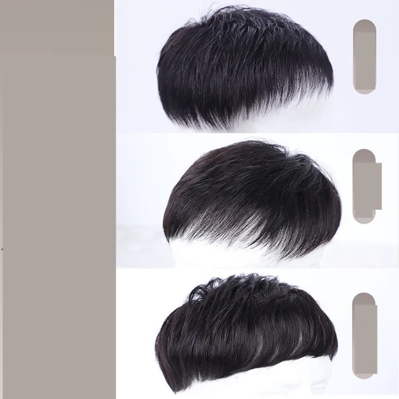 Real Bald Hair Covering White Hair Breathable Wig