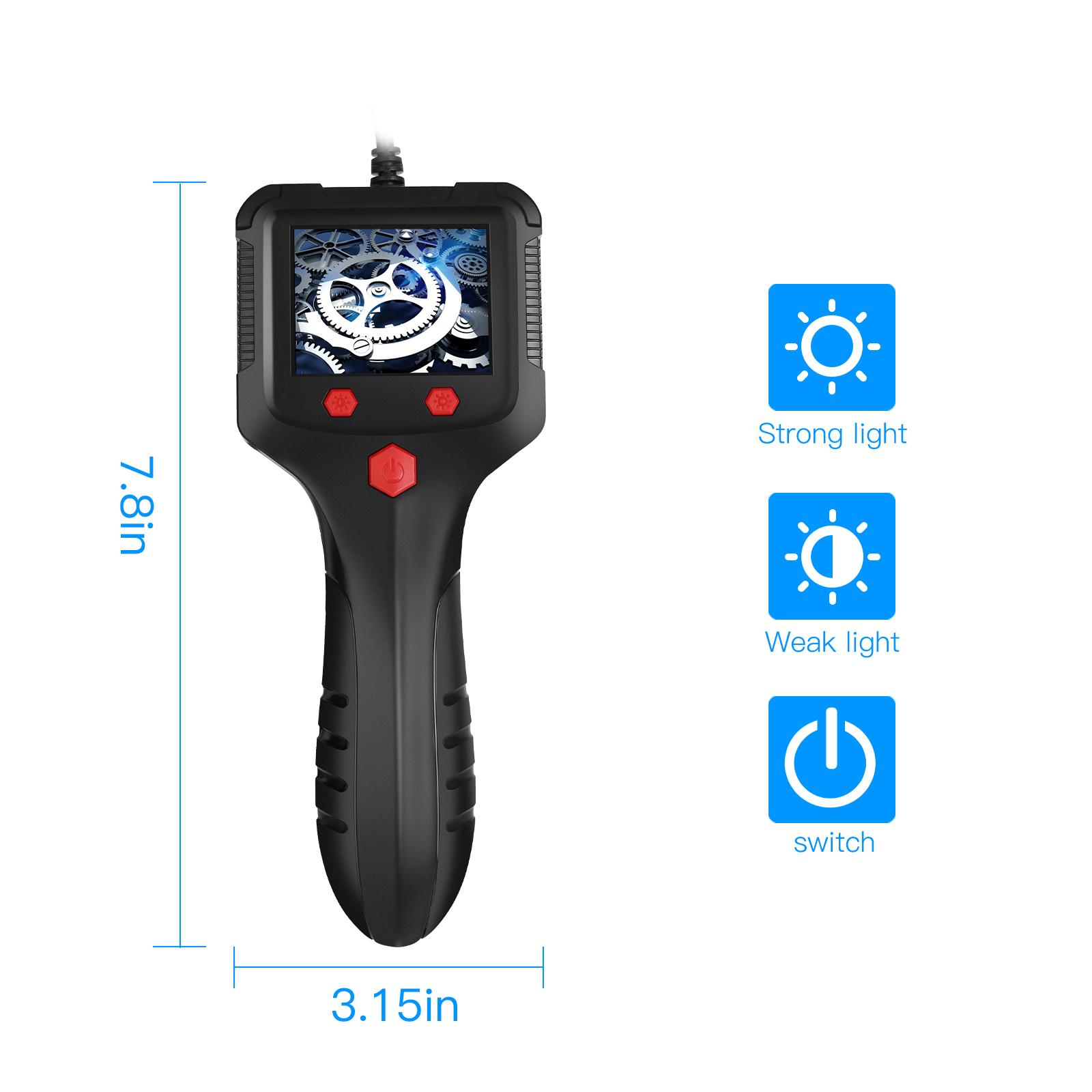 HD Dual-Lens Waterproof Endoscope Camera With Built-in Lights  Inspection Endoscope