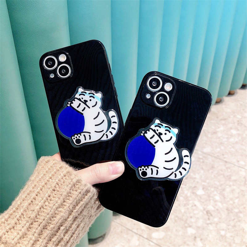 Funda para celular TPU tigre soporte color sólido