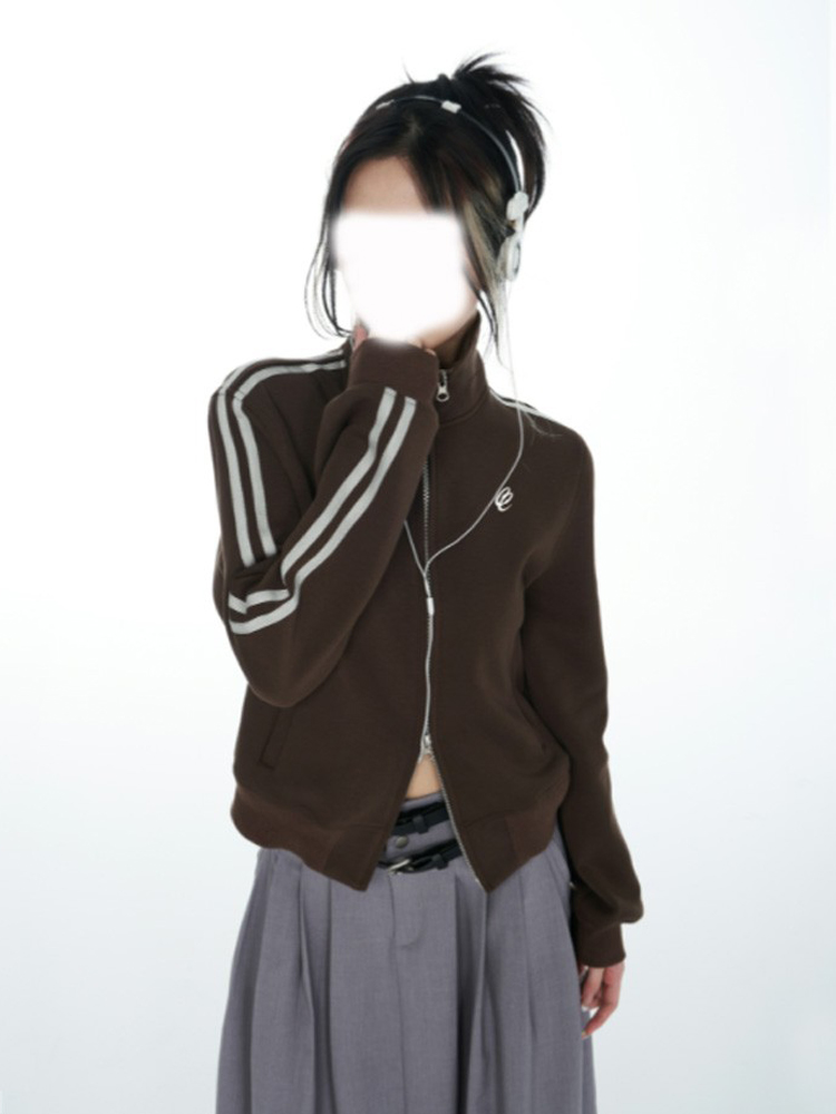 Vintage Double Zipper Sports Jacket Sweater