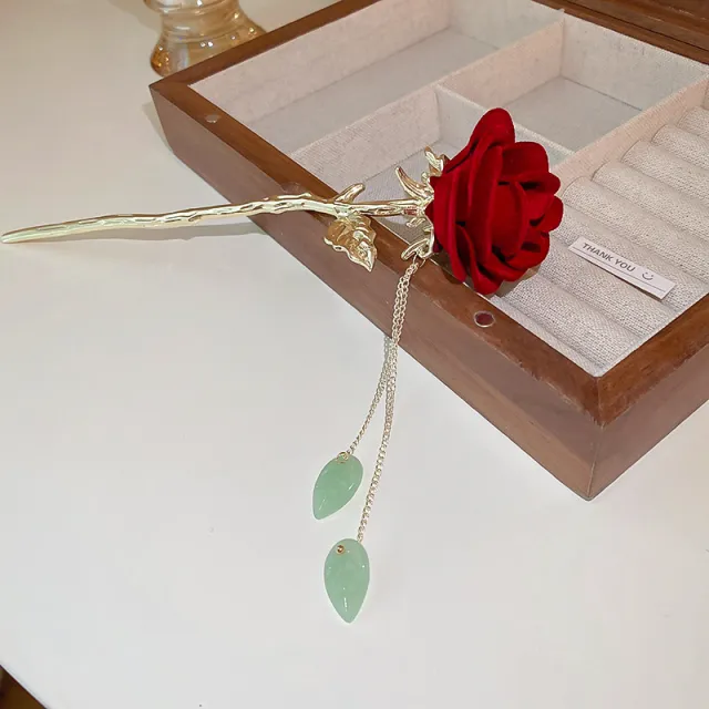 Simple Modern Elegant Temperament Hairpin Senior Sense Of Hair Accessories Female Red - Shop at LoveMi
