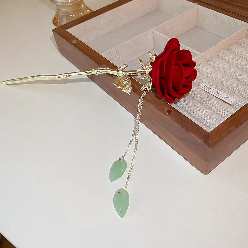 Simple Modern Elegant Temperament Hairpin Senior Sense Of Hair Accessories Female - Red