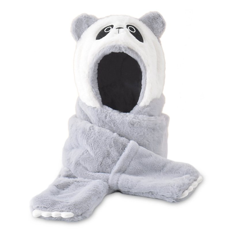 New Panda Lovely Fluffy Hat Women's Winter Outdoor Grey - Shop at LoveMi
