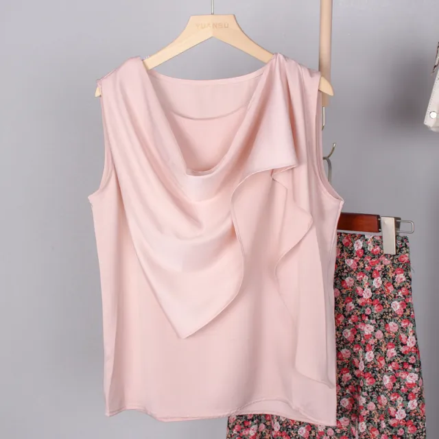 French Fashion Sexy Halter Shawl Sleeveless Top Vest Pink - Shop at LoveMi
