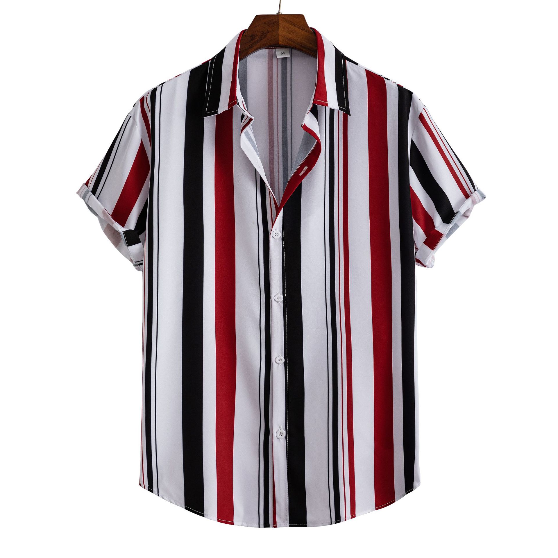 Title 3, Mens striped casual shirt with digital printin...