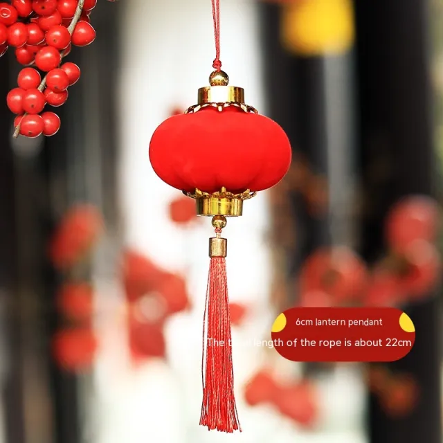 Mid Autumn Festival Hanging Flocking Small Bell Pepper 3 New Year Lantern M - Shop at LoveMi
