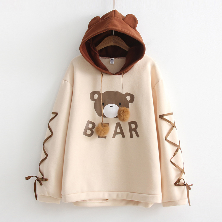 Title 5, Cute bear long sleeve hooded sweater