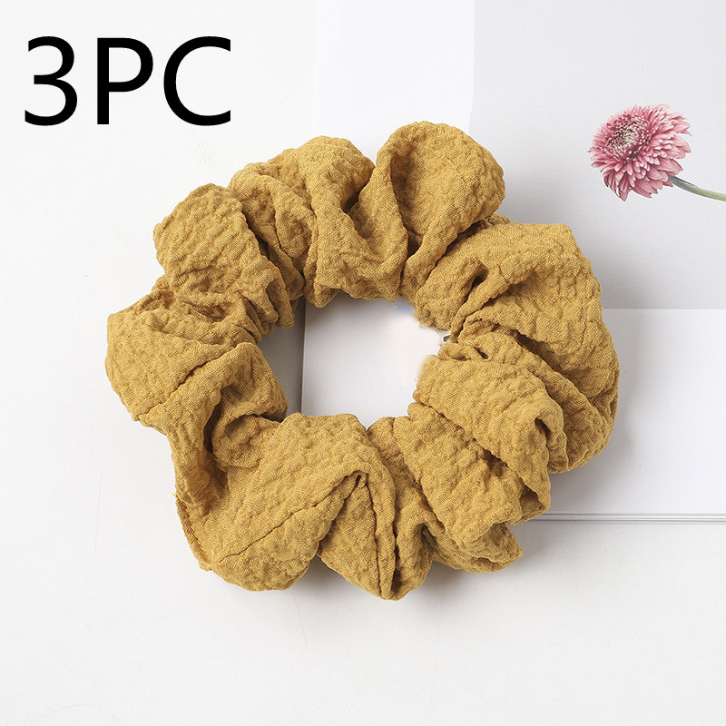 Puff large intestine hair circle fabric in Yellow 3PC