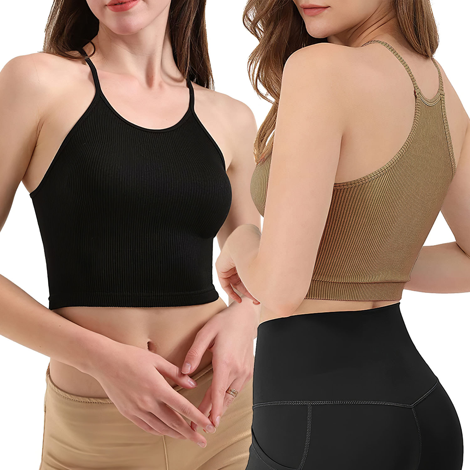 3 Pack Women Crop Basic Tank Top Ribbed Knit Sleeveless Round Neck 9 Color Machine Wash Summer Crop S To XL - Image 15