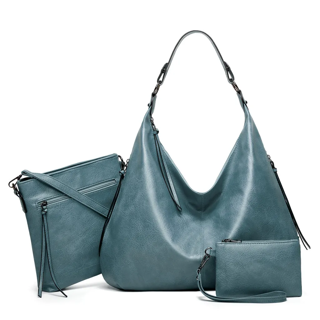Three-piece One-shoulder Messenger Handbag - Blue