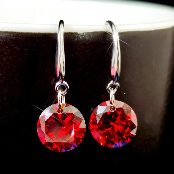 925 Sterling Silver Simple Long Zircon Crystal Female Earrings