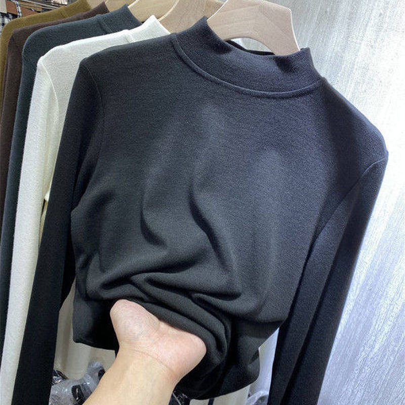 Women's Long-sleeved Half-high Collar Bottoming Shirt