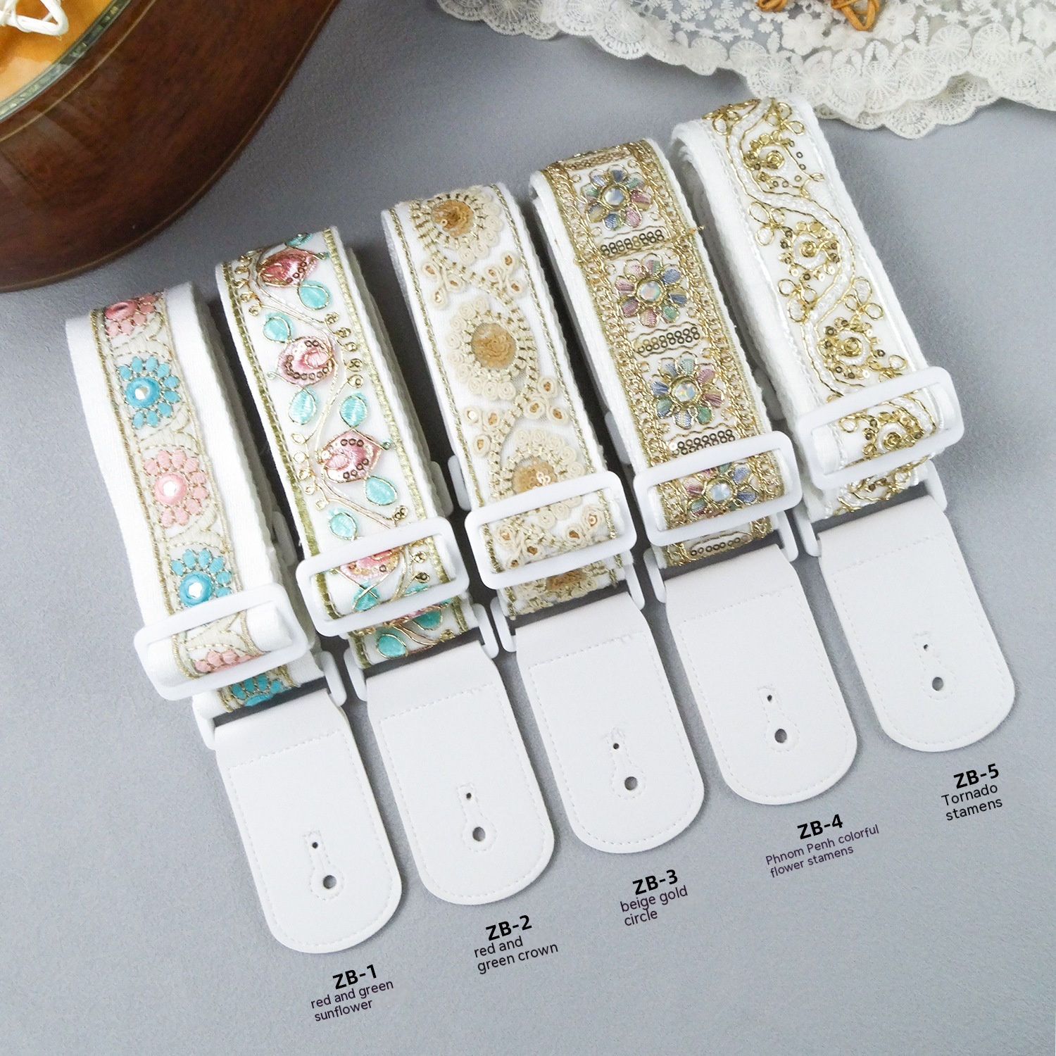 Title 4, Classical Universal Pearl Shell Bass Guitar Strap