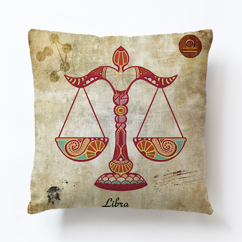 Zodiac European And American Series Linen Pillowcase