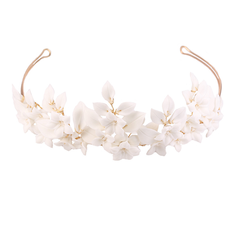 Title 1, White Leaf Ceramic Flower Hair Decoration