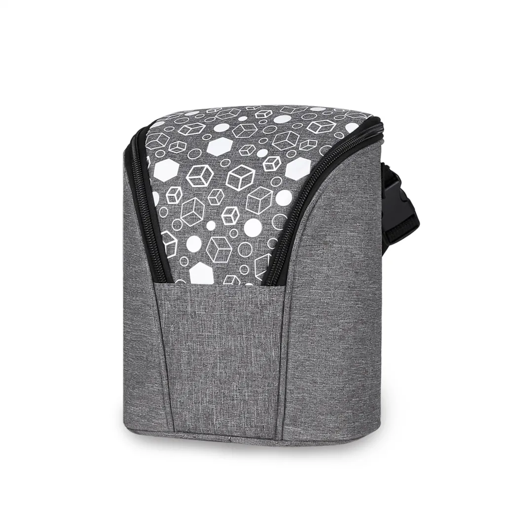 Aluminum Membrane Waterproof Fabric Milk Bottle Bag - Grey