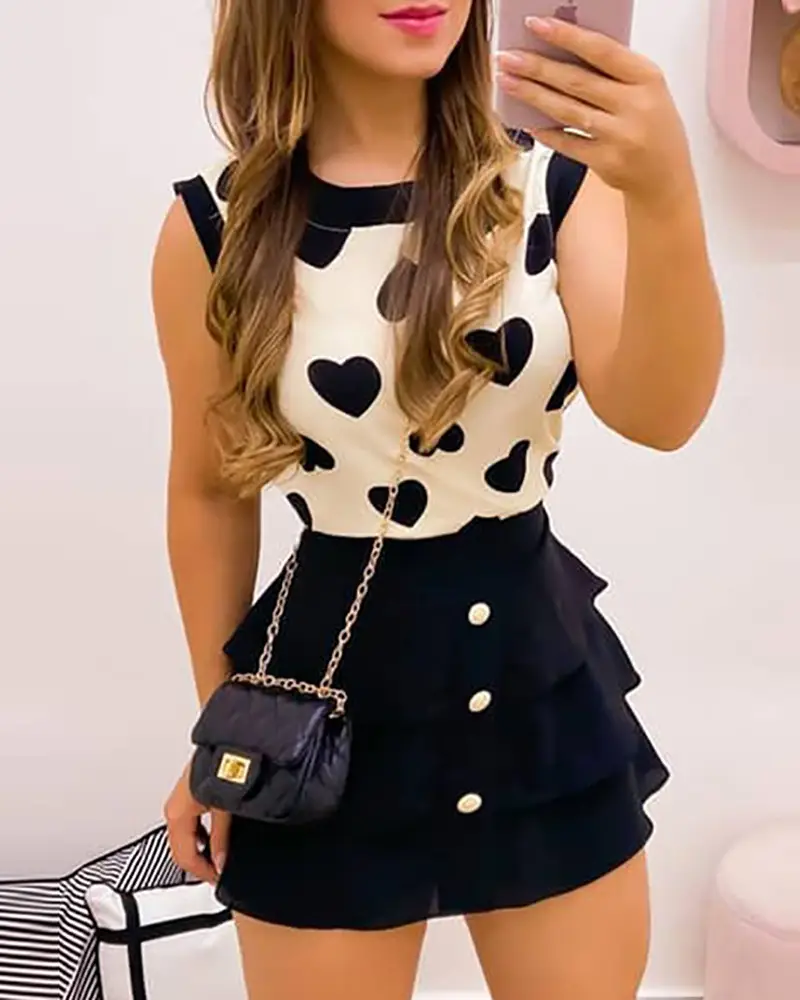 Women's Off-white Love Non Positioning Printed Dress