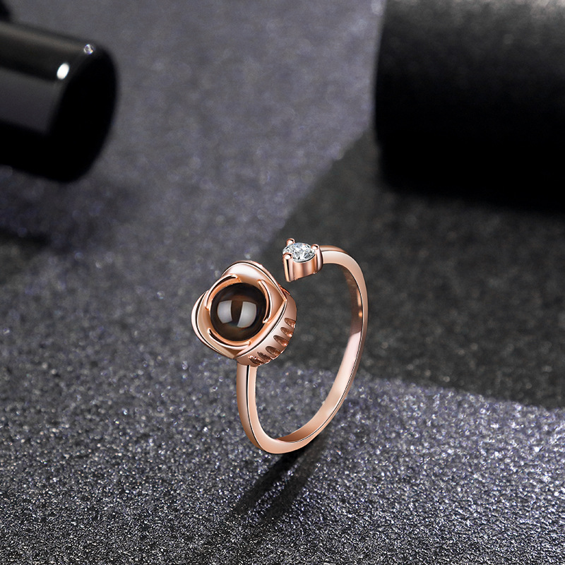 Rose Projection Couple Ring