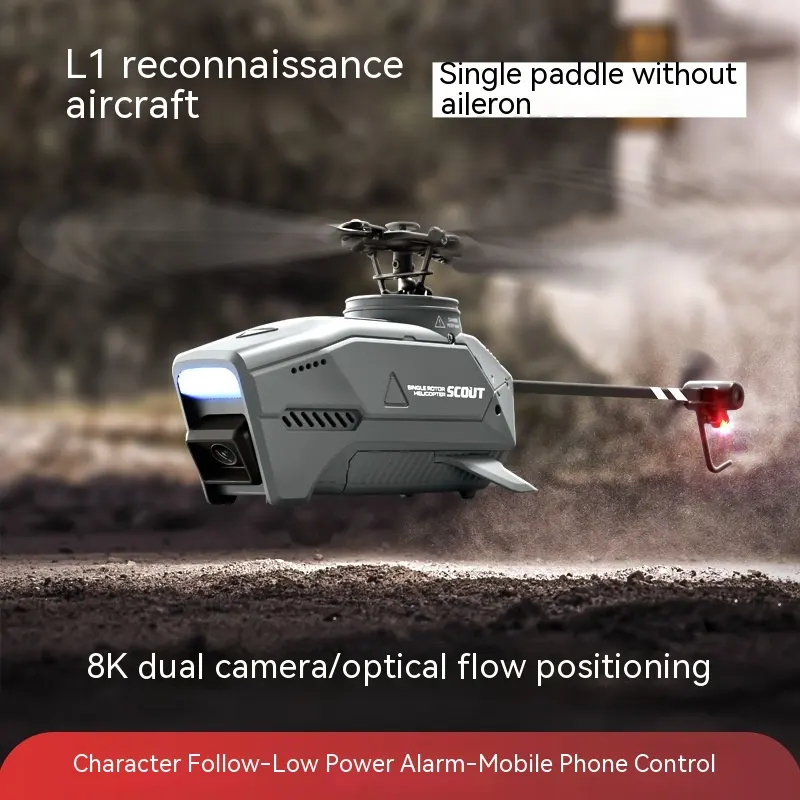 Four-channel Single Paddle Helicopter Drone for Aerial Photography Toy