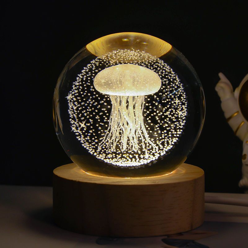 Luminous Starry Sky And Planets Moon Moon Crystal Ball Small Night Lamp ...