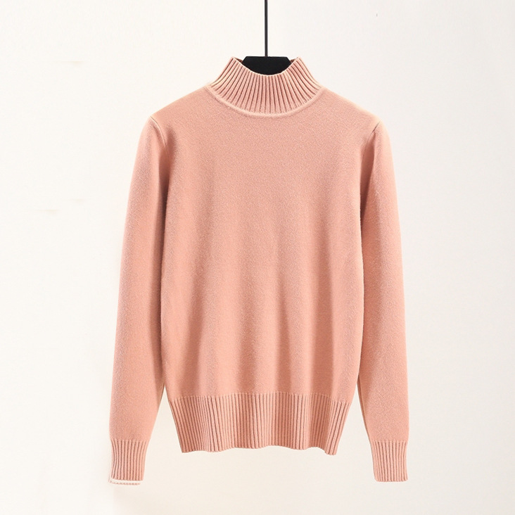 Outer Wear Half High Neck Loose Sweater Women Thicken Plus Size