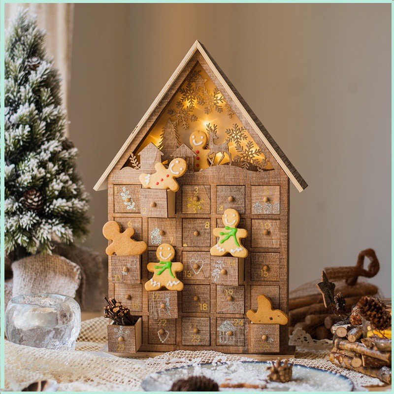 Christmas Box Drawer House Candy House Light Box Decoration