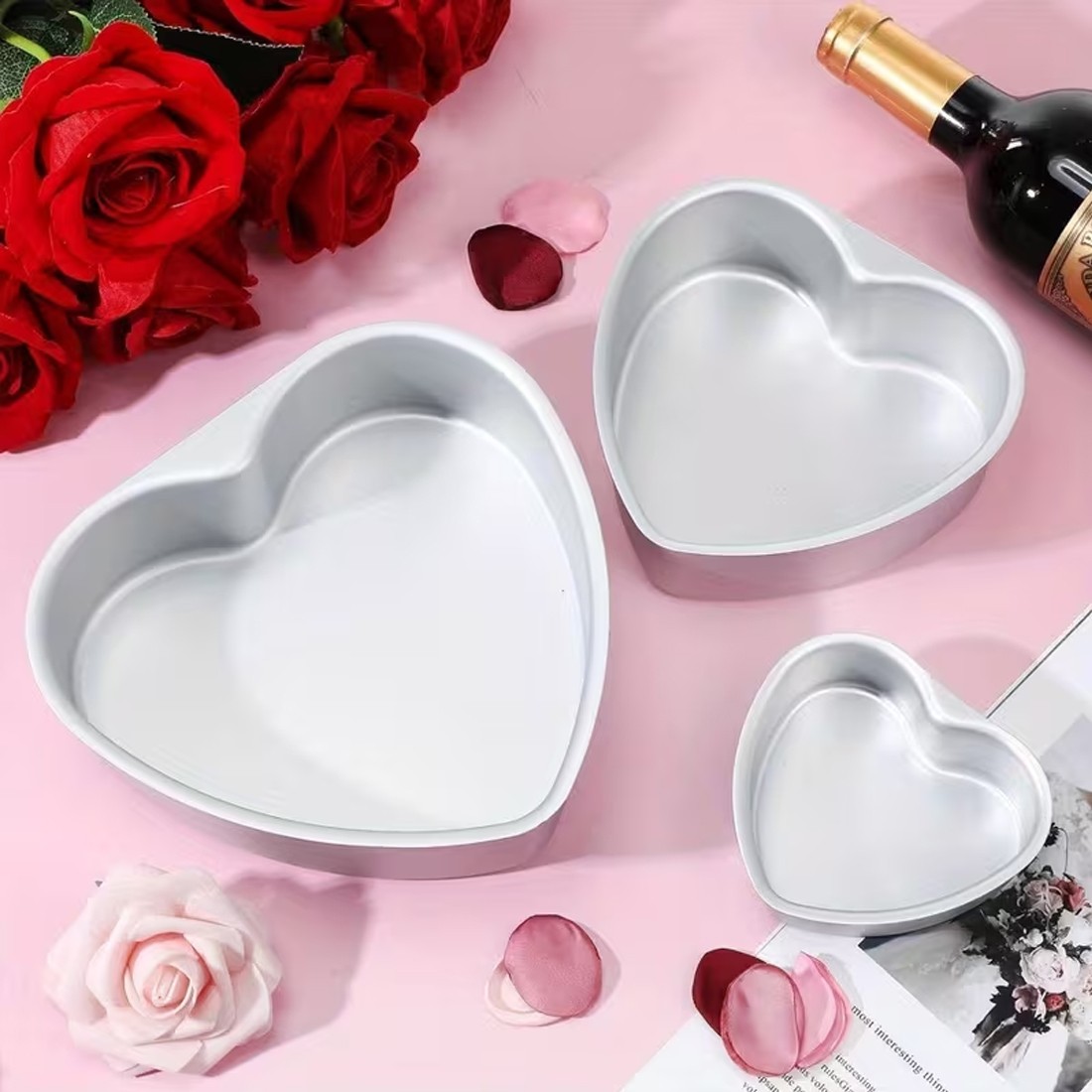 4pcs Heart Shaped Cake Model Baking Pan Non Stick Cake